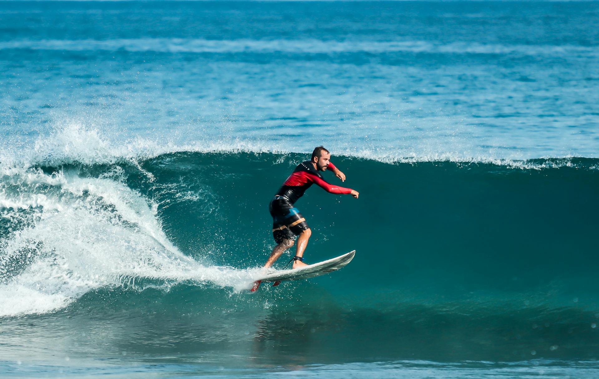 A man surfing