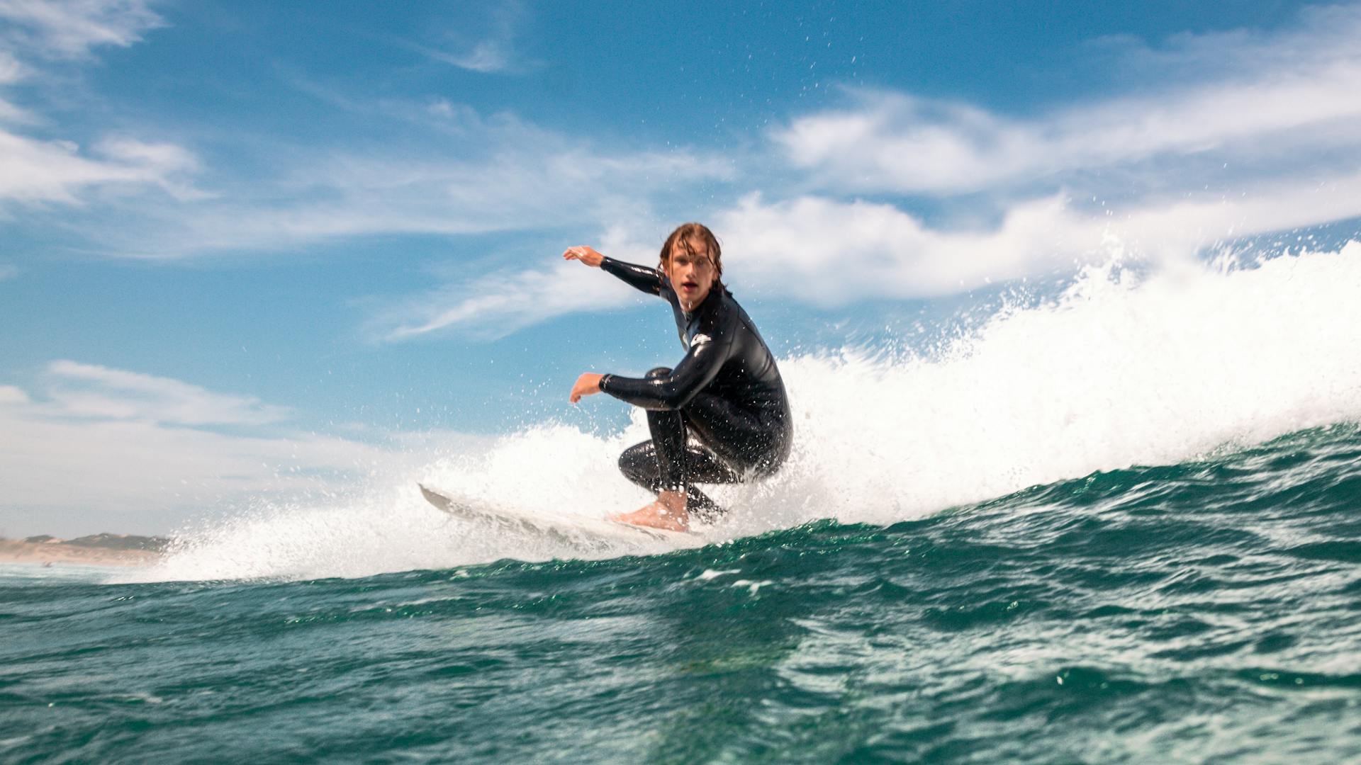 A man surfing